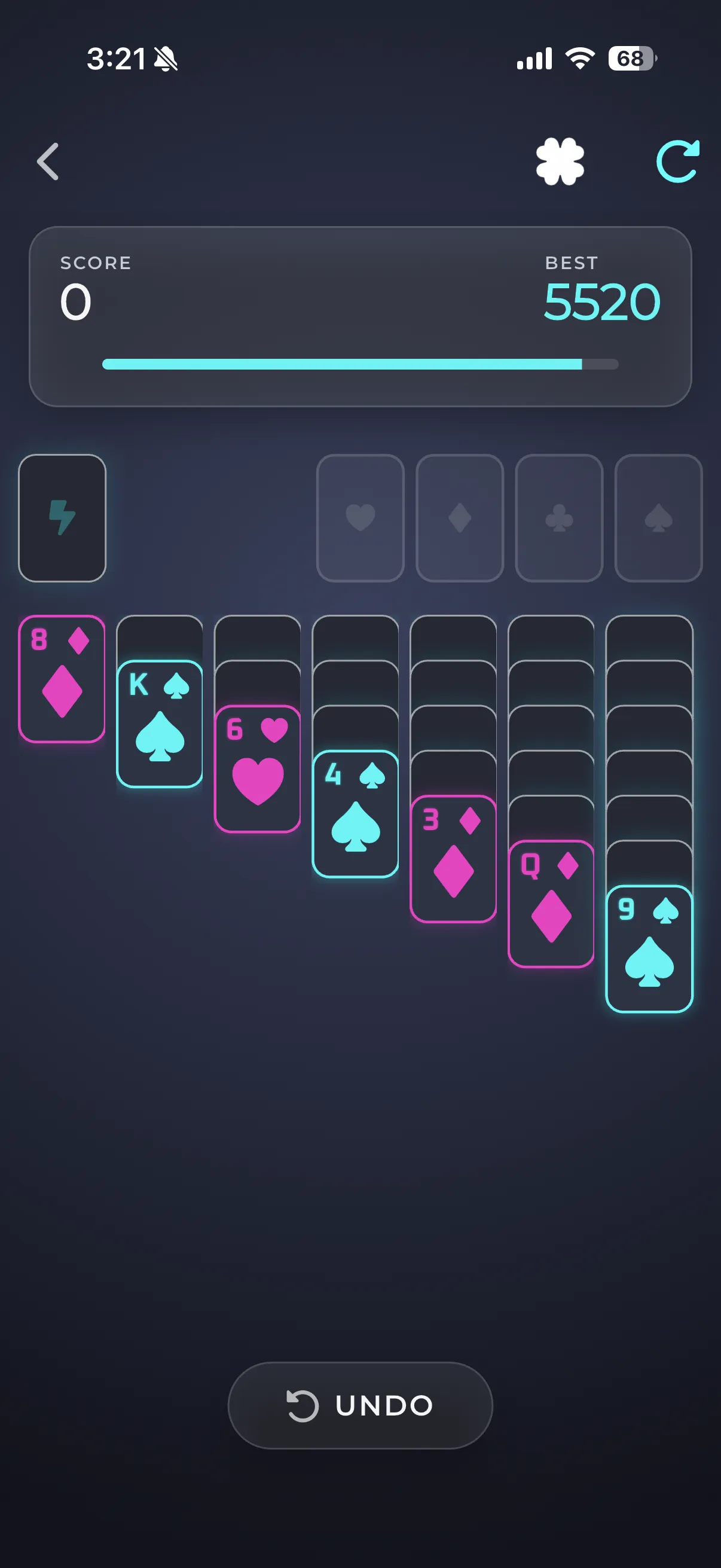 Neon Solitaire screenshot 2 of 4